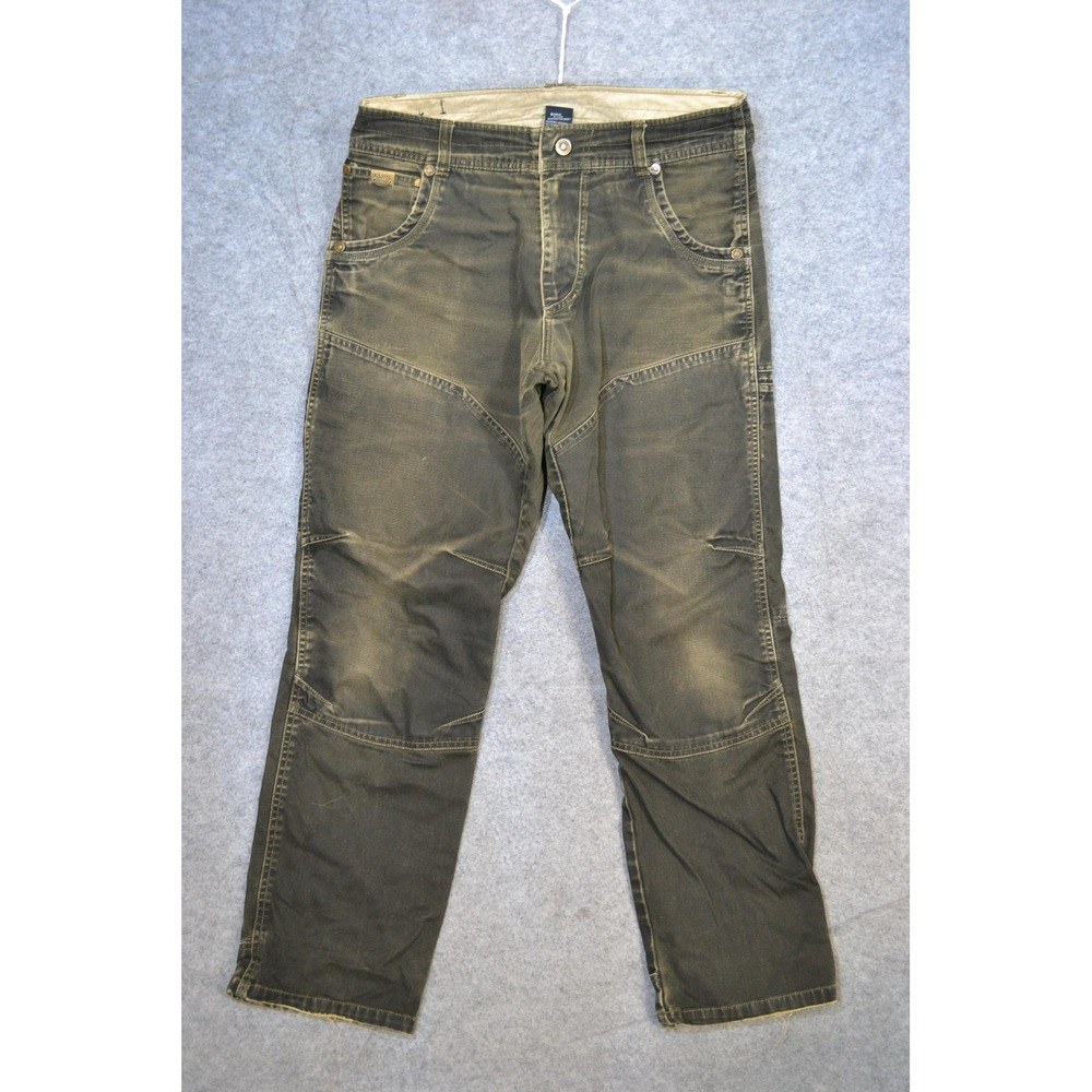 Kuhl The Law Pants Mens 34x30 Green Canvas Cargo Stretch Outdoor Workwear